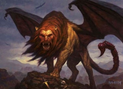 Jeu Puzzle Casse-tête en ligne Animaux légendaires mythiques fantastiques Manticore