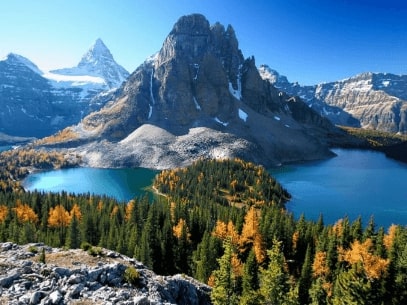 Jeu Puzzle Casse-tête en ligne Paysages Montagnes Assiniboine Canada