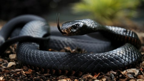 Jeu Puzzle Casse-tête en ligne Animaux Reptiles Serpent Mamba noir