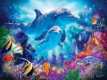 Jeu Puzzle Casse-tête en ligne Animaux marins Dauphins Mer