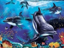 Jeu Puzzle Casse-tête en ligne Animaux marins Dauphins Vie sous-marine