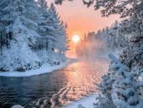 Jeu Puzzle Casse-tête en ligne Paysages Rivière Neige Hiver