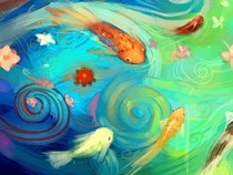 Jeu Puzzle Casse-tête en ligne Animaux Mer Poissons Tableau art abstrait Aquarium