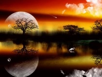 Jeu Puzzle Casse-tête en ligne Paysages Soleil couchant Lune